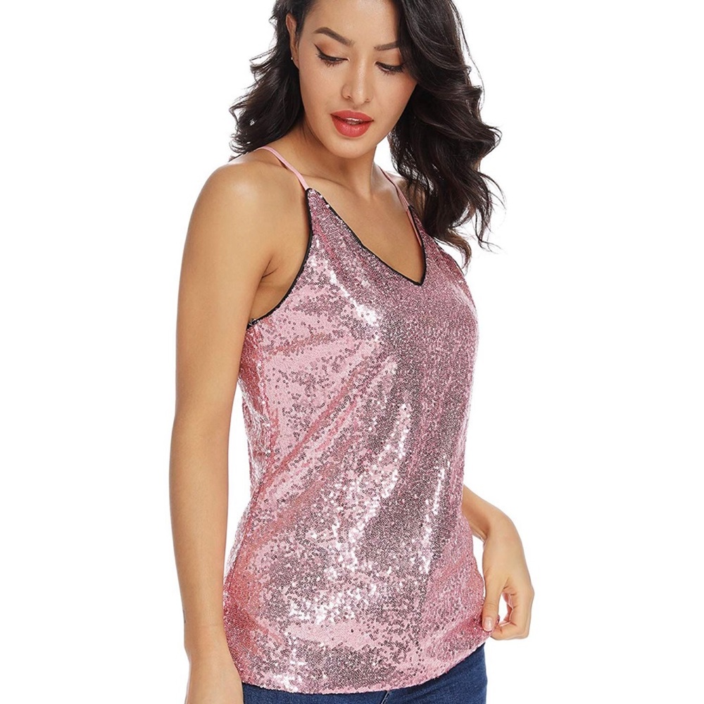 Pink Sequin Tank Top - Picture 3 of 6